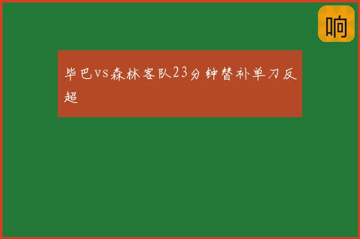 毕巴vs森林客队23分钟替补单刀反超
